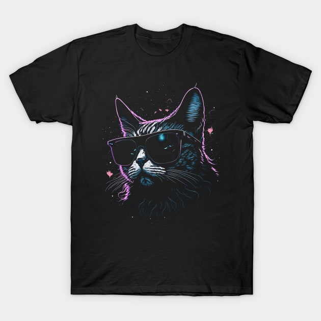 I Need More Space Cat T-Shirt with Starry Space Background T-Shirt by onsyourtee